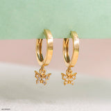 Butterfly Drop Lab Diamond Bali 925 Sterling Silver