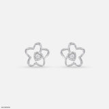 Fleuron Lab Diamond Earrings 925 Sterling Silver