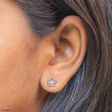 Fleuron Lab Diamond Earrings 925 Sterling Silver