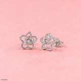 Fleuron Lab Diamond Earrings 925 Sterling Silver