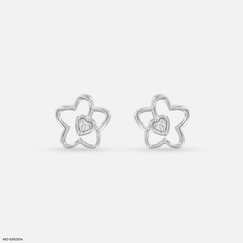 Fleuron Lab Diamond Earrings 925 Sterling Silver