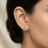 Framed Blossom Lab Diamond Earrings 925 Sterling Silver