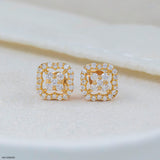 Framed Blossom Lab Diamond Earrings 925 Sterling Silver