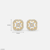 Framed Blossom Lab Diamond Earrings 925 Sterling Silver