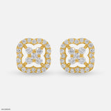 Framed Blossom Lab Diamond Earrings 925 Sterling Silver