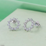 Circle of Shine Lab Diamond Earrings 925 Sterling Silver