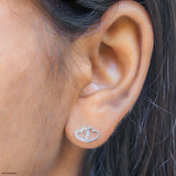 Eterna Heart Lab Diamond Earrings 925 Sterling Silver