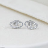 Eterna Heart Lab Diamond Earrings 925 Sterling Silver