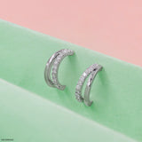 Twofold Grace Lab Diamond Hoops 925 Sterling Silver