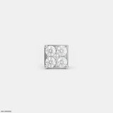Gold Sqaure Diamond Mens Stud Earring Platinum 950