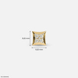 Victorian Diamond Mens Stud Earring 9K Yellow Gold