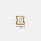 Geomatric Diamond Mens Stud Earring Platinum 950