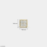 Quadra Princess Diamond Mens Stud Earring Platinum 950
