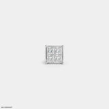 Quadra Princess Diamond Mens Stud Earring Platinum 950