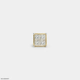 Quadra Princess Diamond Mens Stud Earring Platinum 950