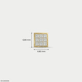 Isometric Brilliance Diamond Mens Stud Earring Platinum 950