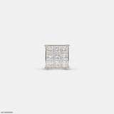 Sparkling Cluster Diamond Mens Stud Earring 9K Yellow Gold