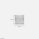 Empire Blocks Diamond Mens Stud Earring Platinum 950