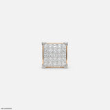 Empire Blocks Diamond Mens Stud Earring Platinum 950