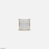 Empire Blocks Diamond Mens Stud Earring Platinum 950