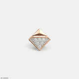 Elegant Cube Diamond Mens Stud Earring Platinum 950