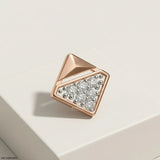 Elegant Cube Diamond Mens Stud Earring Platinum 950
