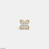 Knight Shine Diamond Mens Stud Earring Platinum 950