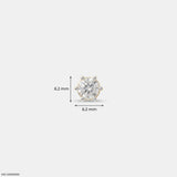 Monos Round Solitaire Diamond Mens Stud Earring Platinum 950