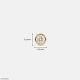 Solus Round Diamond Mens Stud Earring 9K White Gold