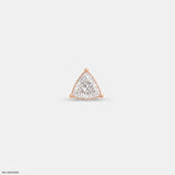 Onyx Trillion Solitaire Diamond Mens Stud Earring Platinum 950