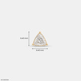 Onyx Trillion Solitaire Diamond Mens Stud Earring Platinum 950