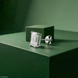 Essential Emerald Mens Stud Earring Platinum 950