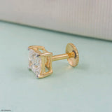 Vantage Solitaire Diamond Mens Stud Earring 9K White Gold