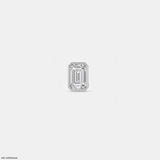 Regent Emerald Solitaire Mens Stud Earring 9K White Gold