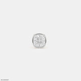 Sparkle Cushion Diamond Mens Stud Earring Platinum 950