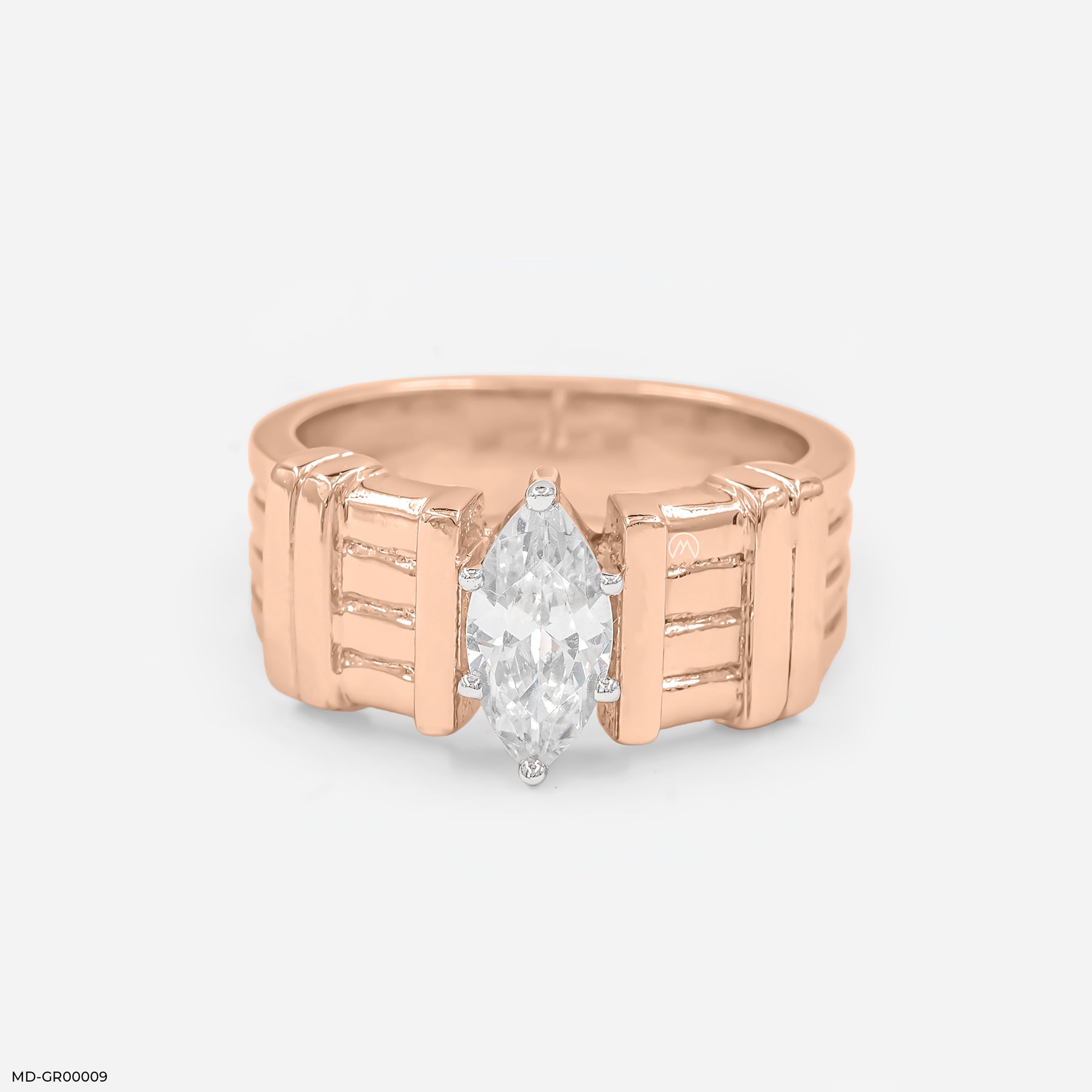0.75 Carat Marque Solitaire Ring 14K Rose Gold