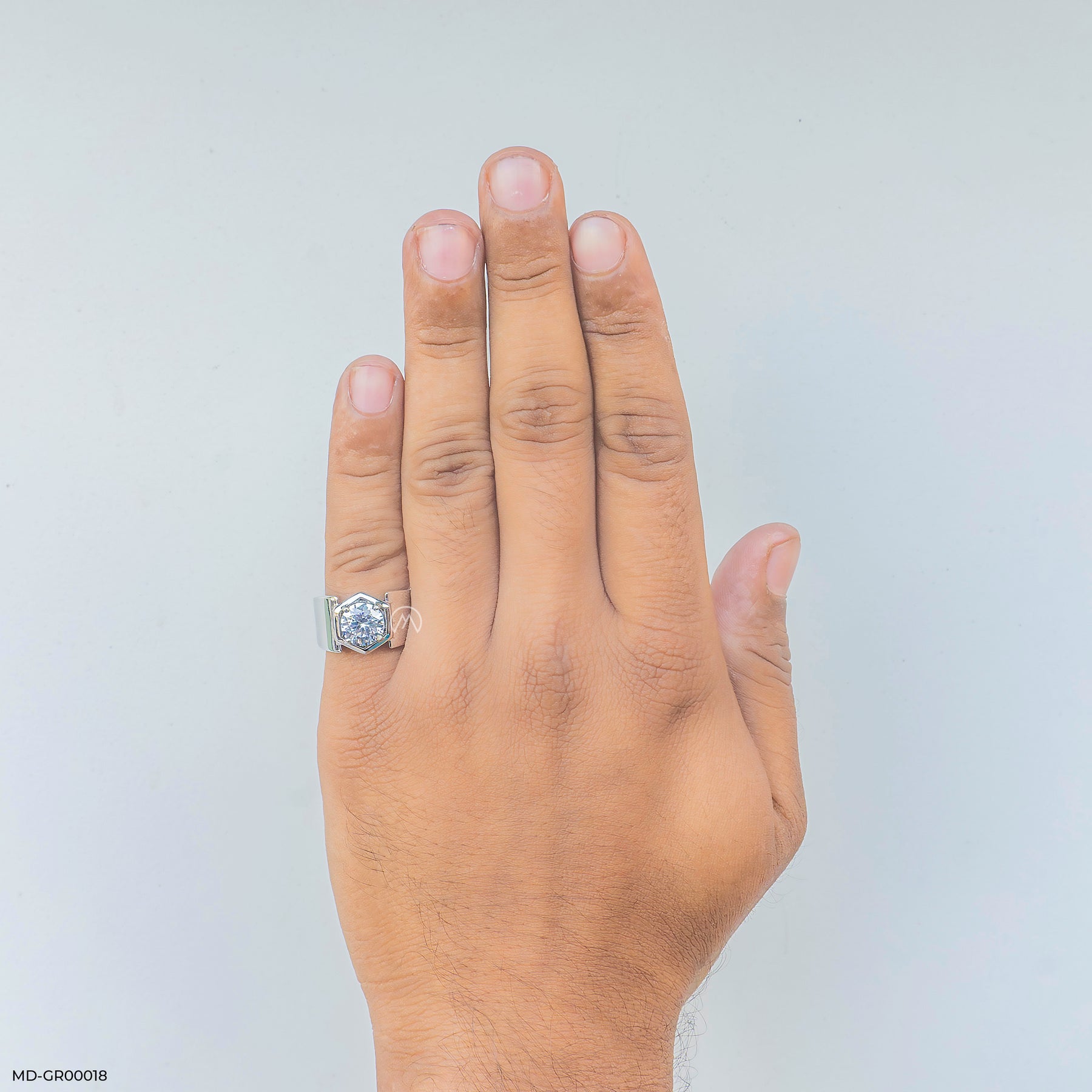 2.5 Carat Solitaire Hexagon Men's Ring 14K Yellow Gold