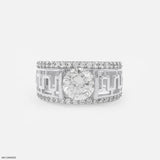 2 Carat Classic Solitaire Men's Ring 14K White Gold