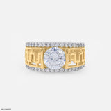 2 Carat Classic Solitaire Men's Ring 14K White Gold