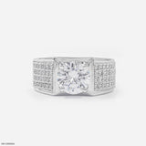 2 Carat Solitaire Heavy Men's Ring 14K Yellow Gold