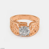 1.75 Carat Round Soliataire Vintage Men's Ring 14K Yellow Gold