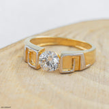 Signet Men's Diamond Ring 14K Yellow Gold