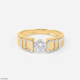 Signet Men's Diamond Ring 14K Yellow Gold