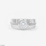 0.75 Carat Solitaire Elegant Minimal Men's Ring 14K Rose Gold