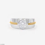 0.75 Carat Solitaire Elegant Minimal Men's Ring 14K Rose Gold