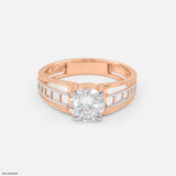 1 Carat Single Men's Diamond Ring 14K Rose Gold