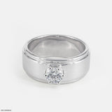 Solitaire Noir Men's Ring 9K Rose Gold