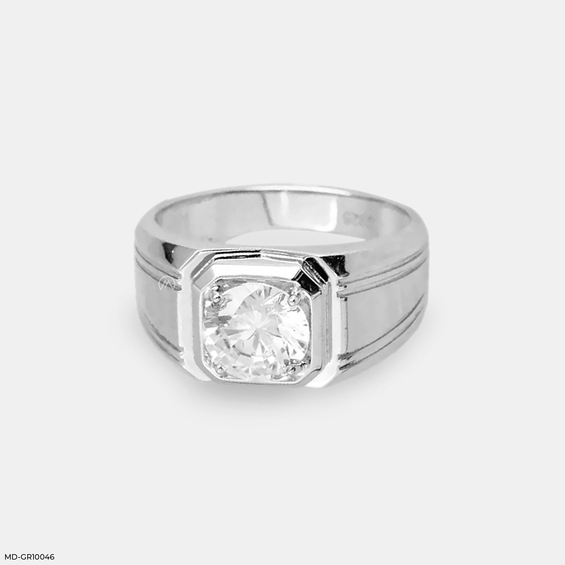 1.5 Carat Solitaire Titan Spark Men's Ring 18K White Gold