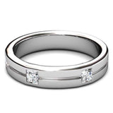 The Princess Line Mens Band 9K White Gold