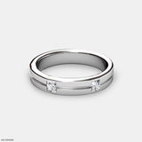 The Princess Line Mens Band 9K White Gold